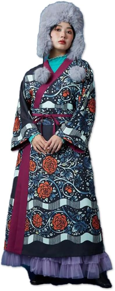 Amazon.co.jp: 7CQ-3323 重宗玉緒 コラボ ワンピース 着物風 金魚 鳩