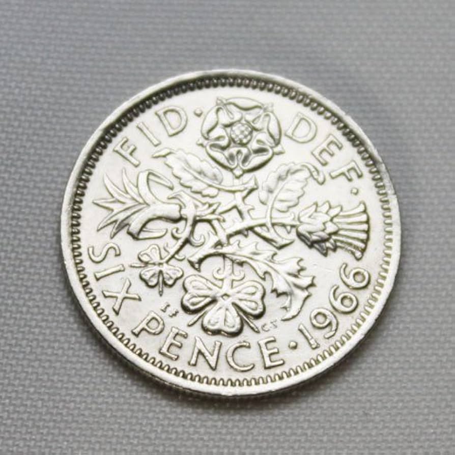 Amazon | 1966年 6ペンス コイン 幸せな結婚のために クリーニング