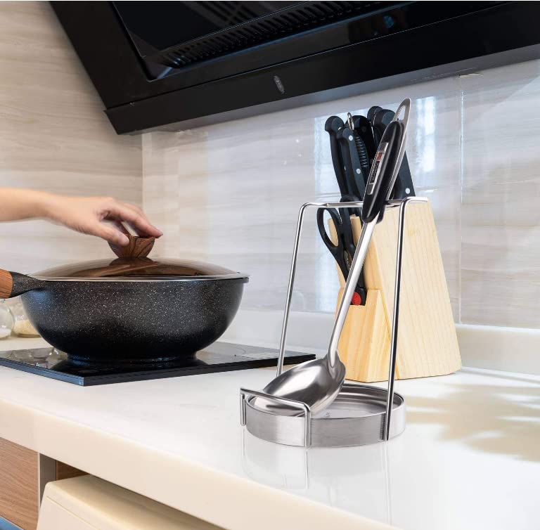 Amazon｜鍋ふたスタンド キッチン 304ステンレス 鍋蓋 収納 スタンド