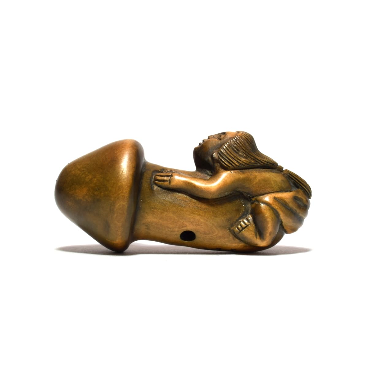 Amazon.co.jp: 根付 柘植 キノコ 女性 黄楊 繊細彫刻 木製 b5-28