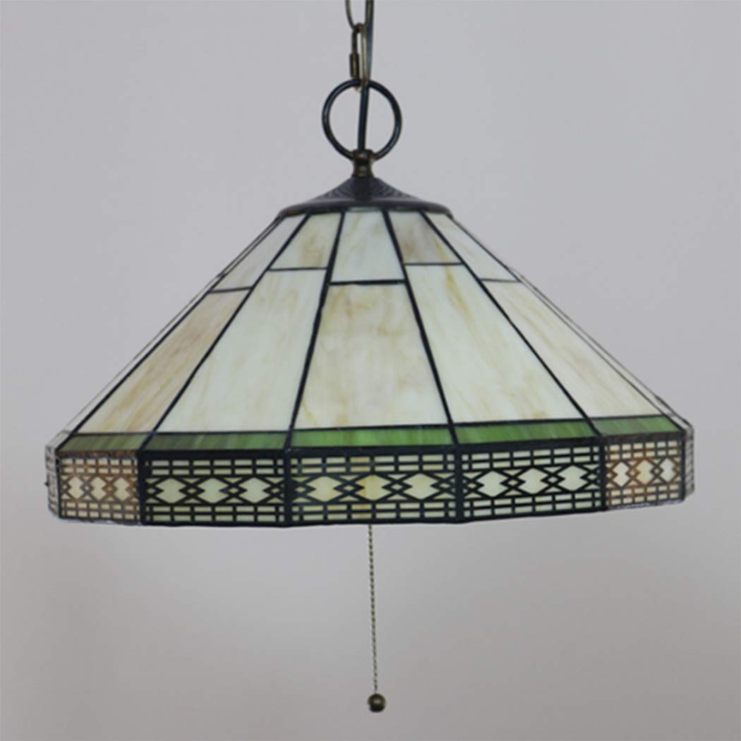Tiffany Style Baroque Stained Glass Pull Chain Pendant Lamp 16