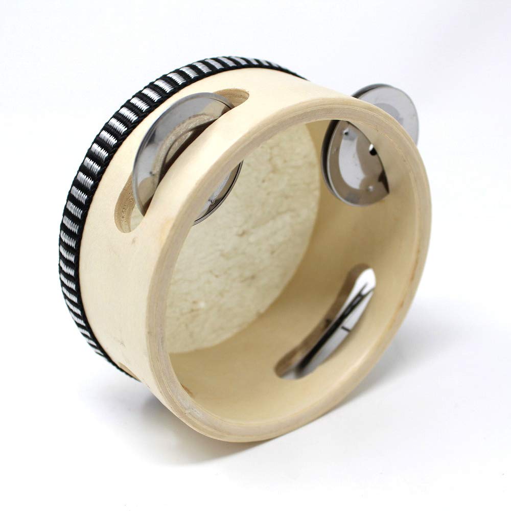 Amazon | 子供 楽器 4点 セット (本革 タンバリン + トライアングル +