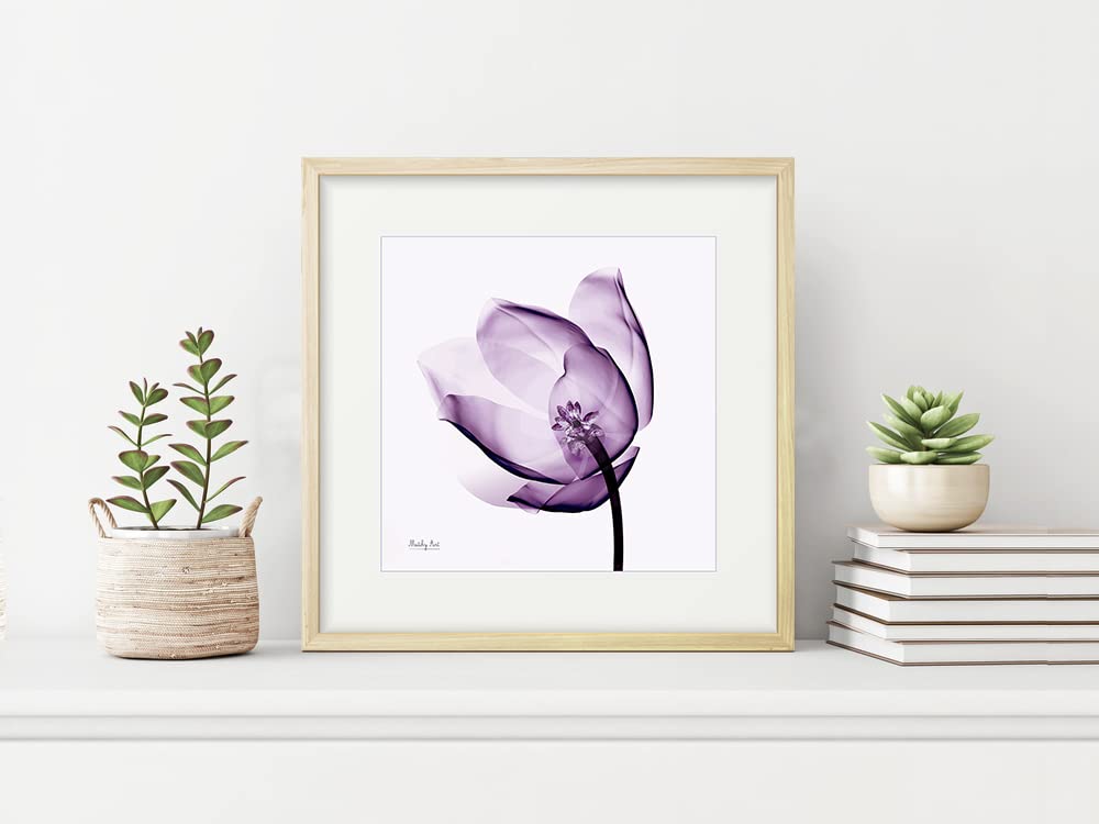 Amazon.co.jp: 絵画「紫色のチューリップ」インテリア 絵 花 アート