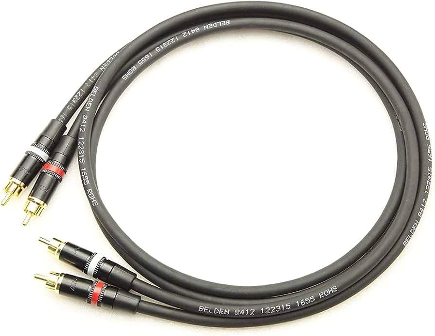 Amazon | BELDEN 8412 RCA 赤白ライン 4色 2本ペアケーブル ケーブル