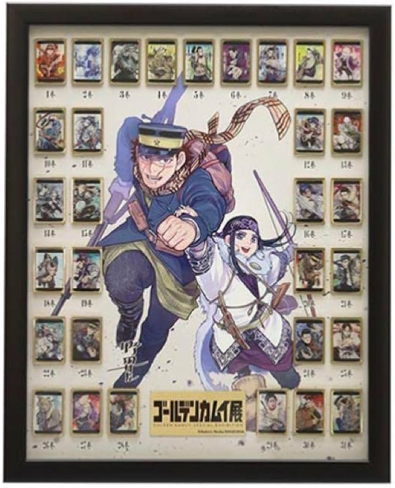 ゴールデンカムイ展 全巻 ピンズ セット ゴールデンカムイ 額装付き
