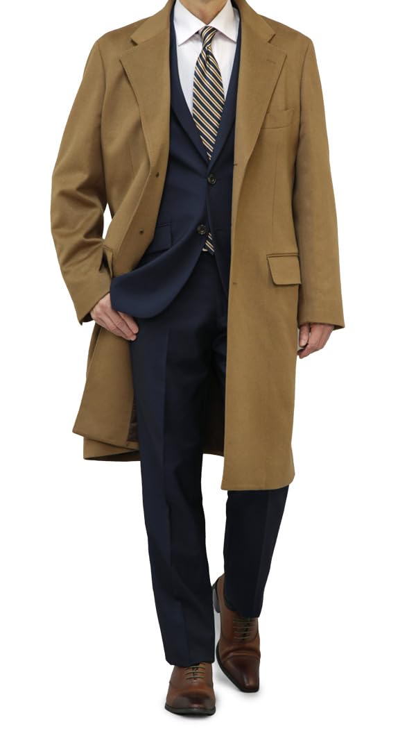 Amazon | [スーツジャパン] カシミヤ100％チェスターコート メンズ