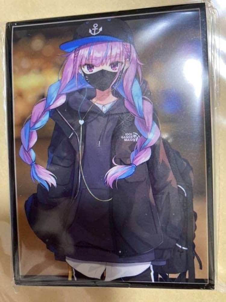 Amazon.co.jp: 湊あくあ 黒マスク スリーブ ミッドナイトブルー