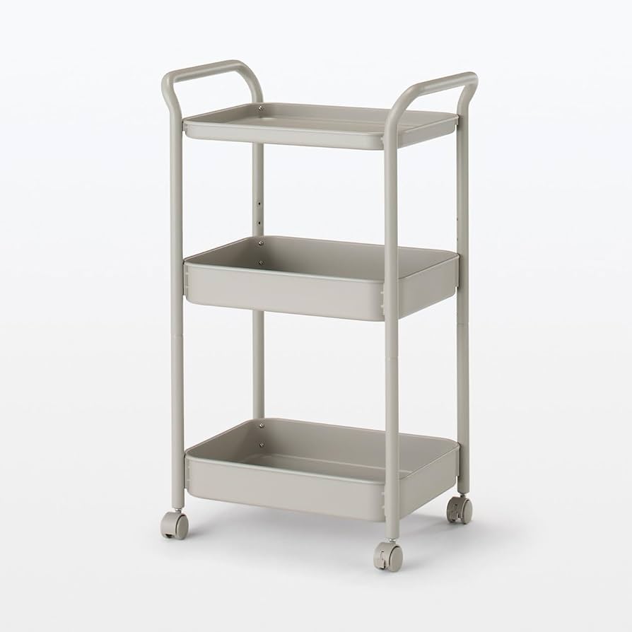 Amazon.co.jp: 無印良品 スチールパイプ ワゴンラック 3段 収納 幅49.5