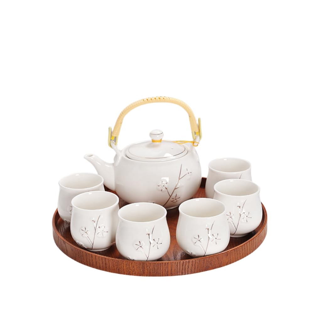 Amazon.co.jp: 急須 湯呑 陶器製ティーセット 茶器セット 内蔵茶こし