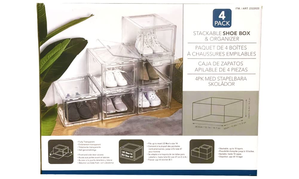 Amazon｜Stackable shoebox [コストコ] Stackable shoebox & organizer