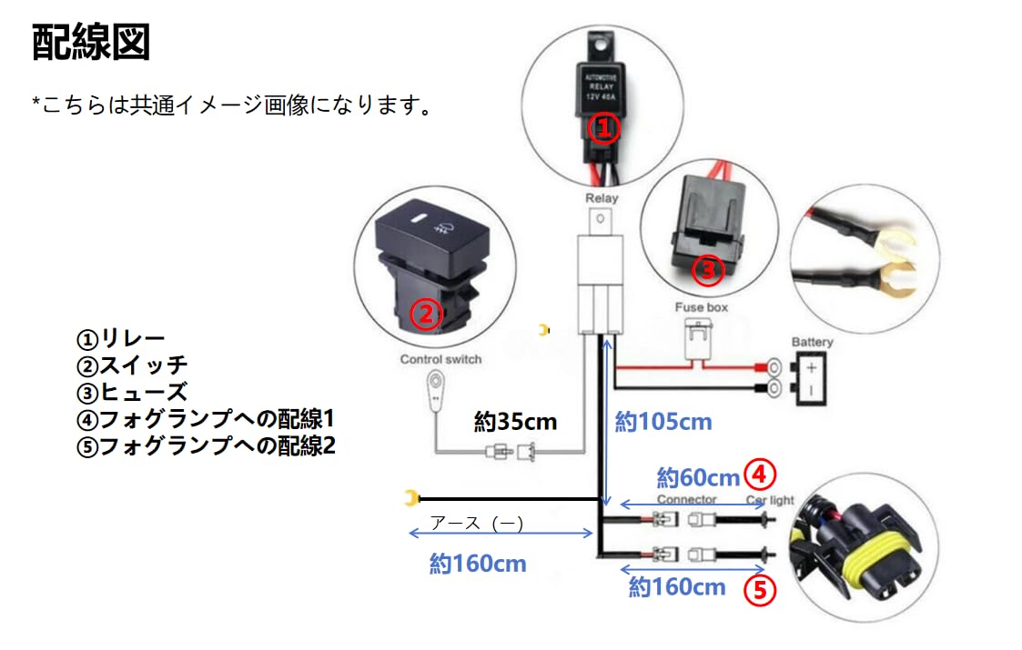 Amazon.co.jp: トヨタ フォグ配線 フォグランプ リレーハーネス LED