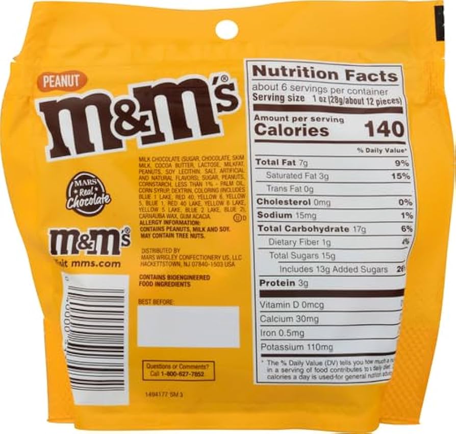 Amazon.com : Mars Chocolate M&Ms Peanut Chocolate Grab & Go Size