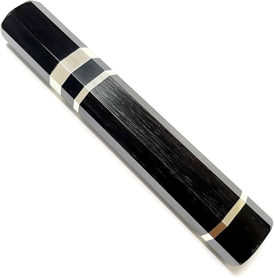 Amazon | 柳刃尺 柳刃300 手作り包丁柄 三段銀巻 両端牛角 黒檀 唐木