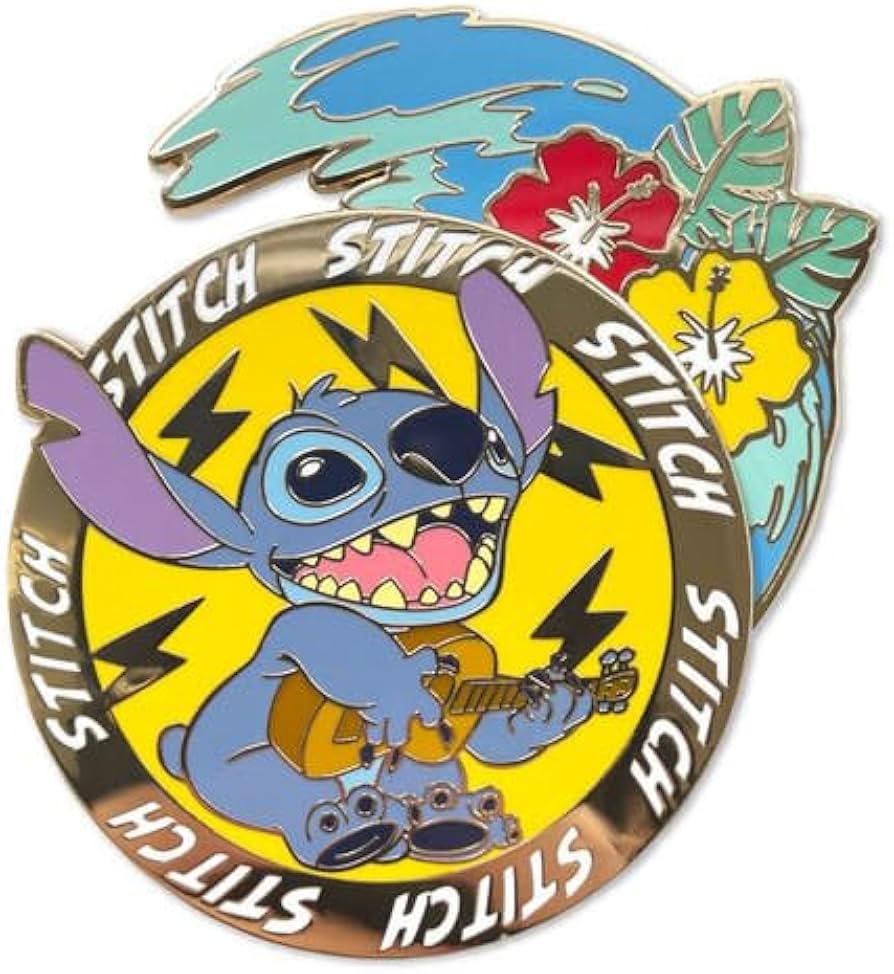 レア】DisneyAuctions スティッチ ファンタジア柄 ピンバッジ レア