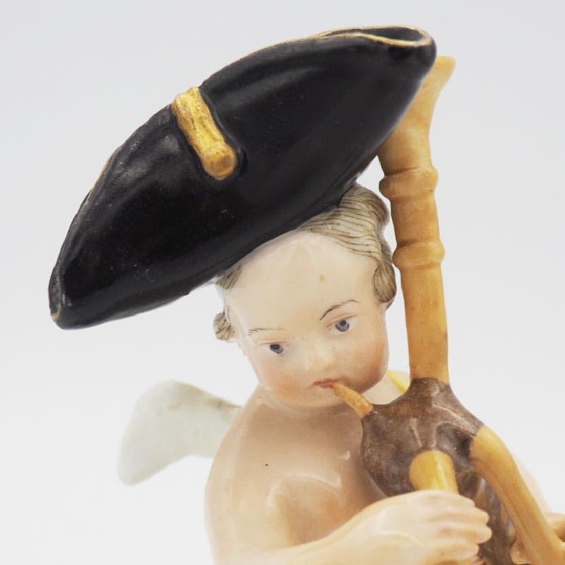 Amazon.co.jp: オールド マイセン Meissen バグパイプを演奏する天使
