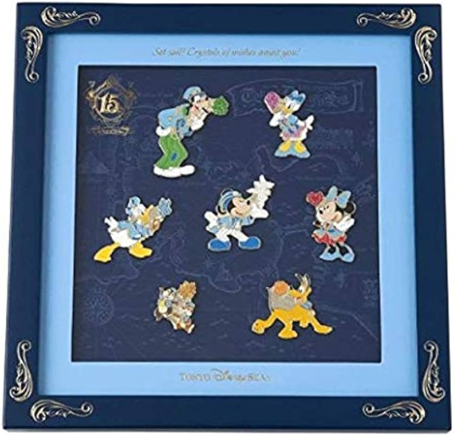 Amazon.co.jp: ディズニー 15周年 ピンバッジ セット ピン 額縁入り
