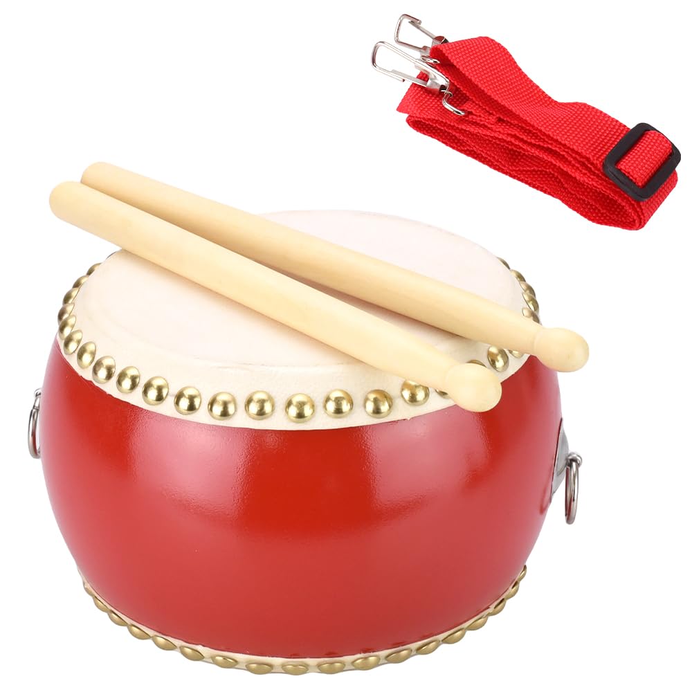 担ぎ太鼓 締太鼓 和太鼓 天然皮革 ストラップ付き 中古品⑨ 担ぎ太鼓 締