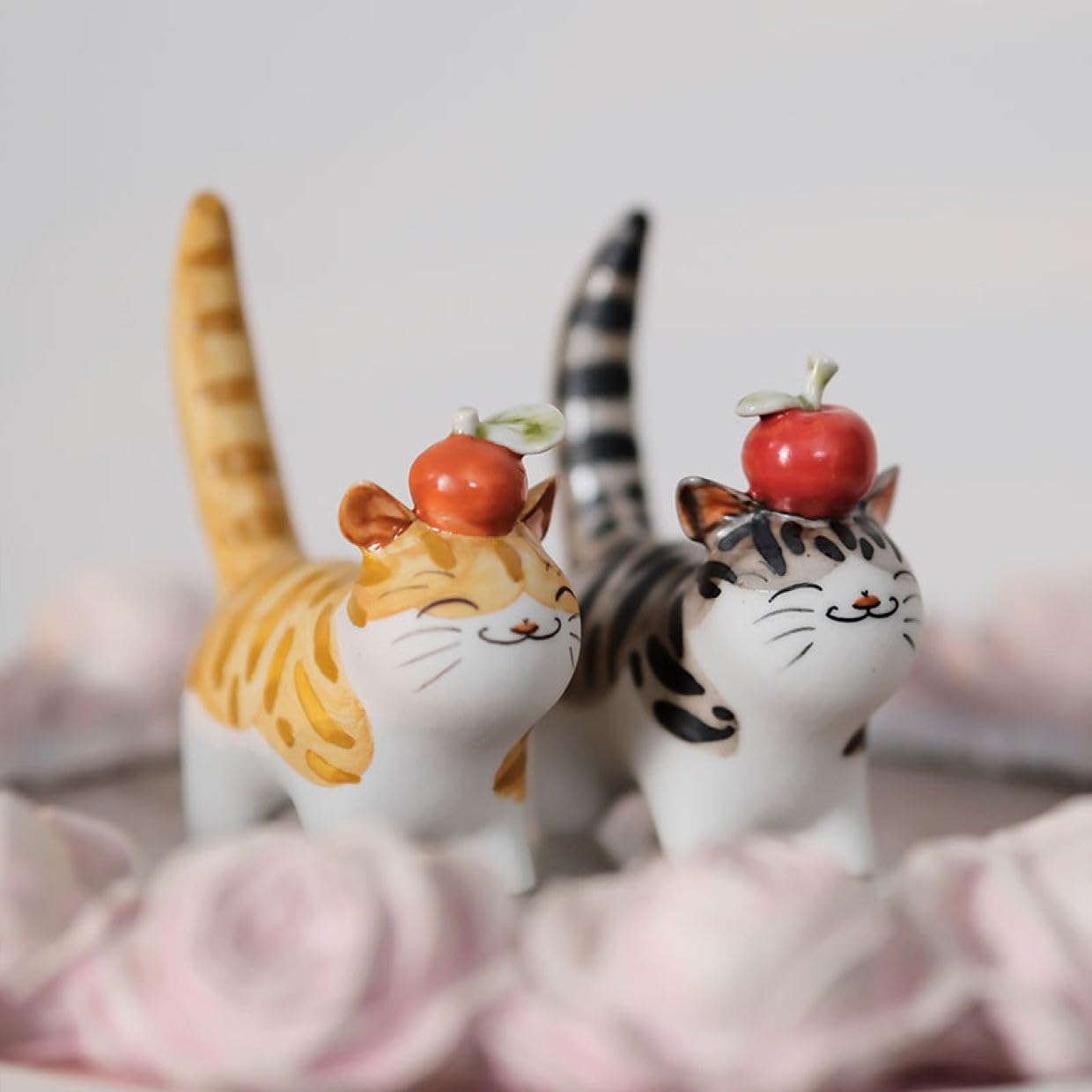 Amazon.co.jp: JAnjiaLxY セラミックねこの置物 かわいい ネコちゃん