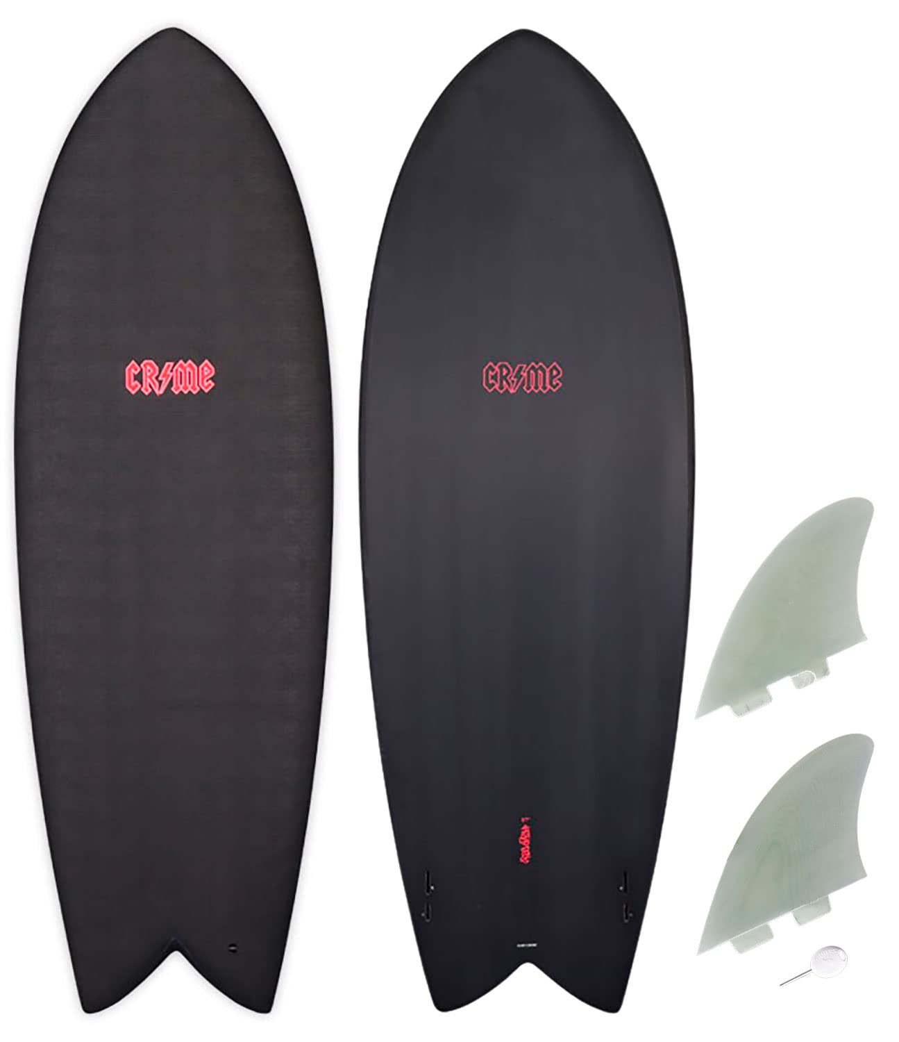 CRIME 6.2ツインキールフィッシュ キールフィン付き WAX不要 送料