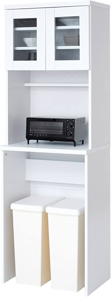 Amazon｜LOWYA ロウヤ 食器棚 ゴミ箱上ラック レンジ台付き 収納 幅