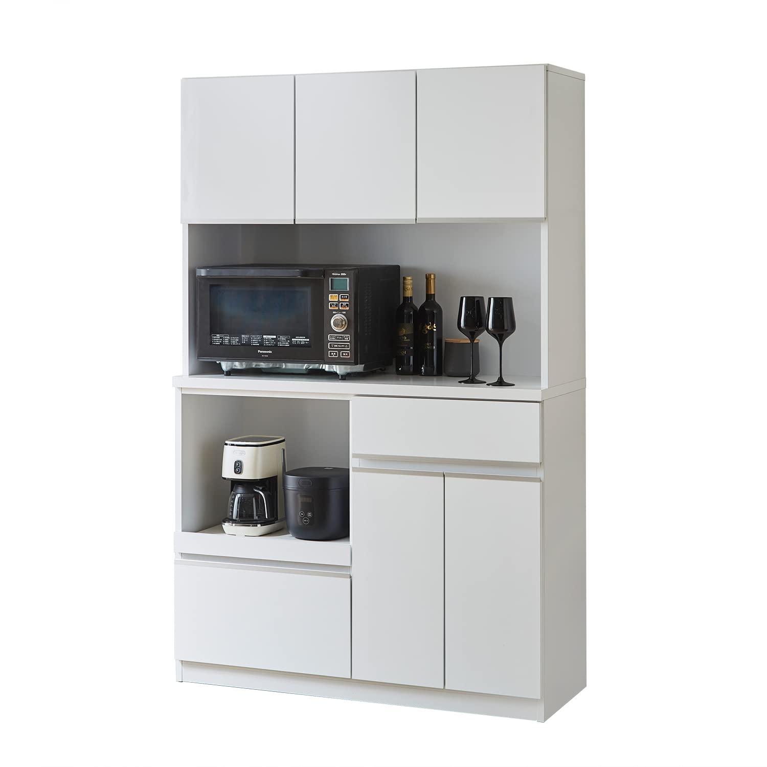 Amazon.co.jp: KAGUCOCO 食器棚 レンジ台 完成品 [ナポリ 幅120(116.3