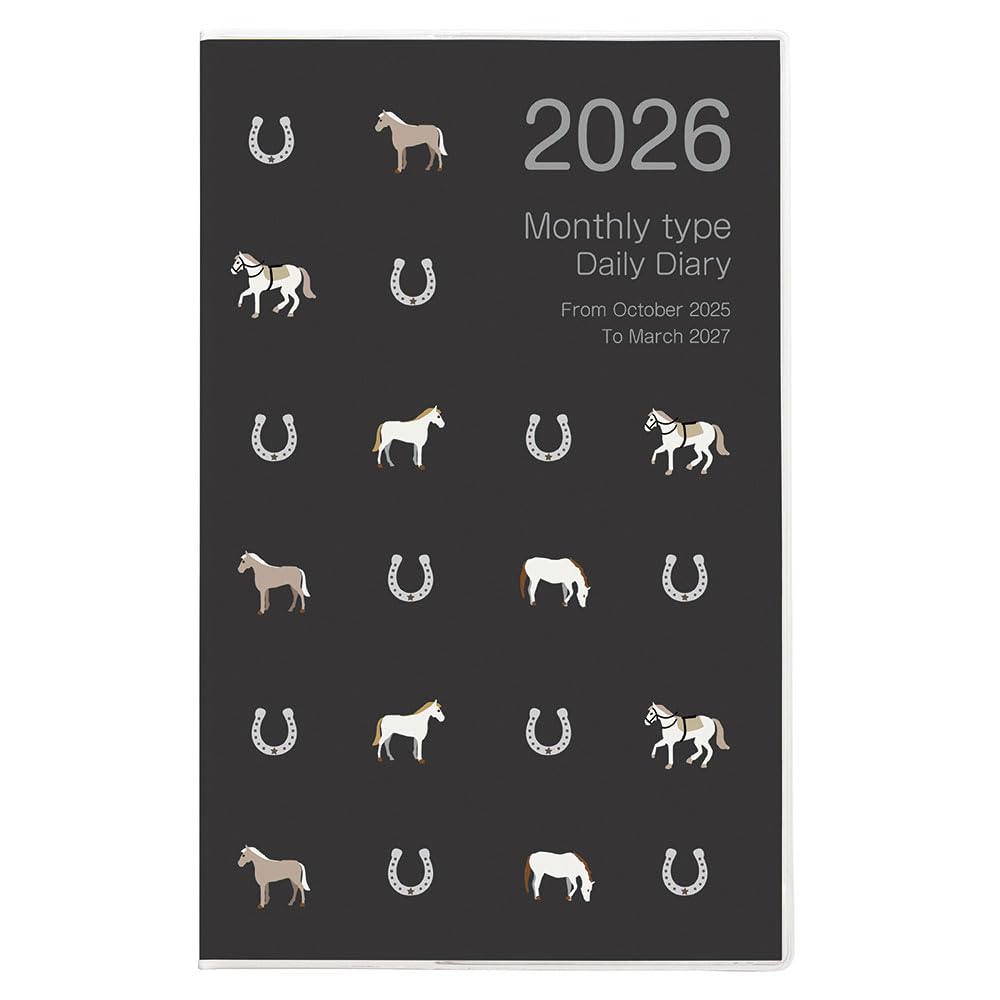 Amazon.co.jp: ナカバヤシ 手帳 2026 ノートダイアリー A5スリム ウマ1