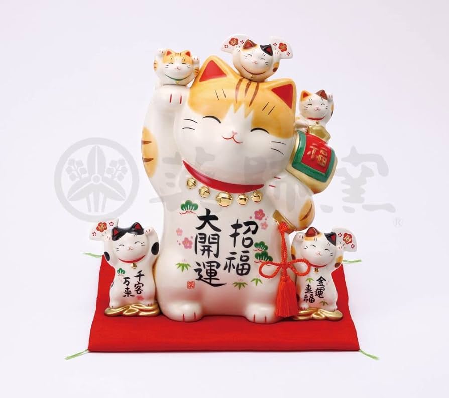 Amazon.co.jp: 薬師窯(yakushigama) 彩絵招福大開運招き猫(特大9号