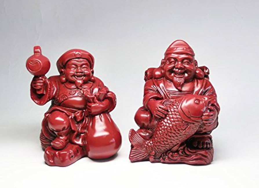 Amazon | 金運 上昇願い好運呼び込む 笑福 寿山石 恵比寿 大黒天 像