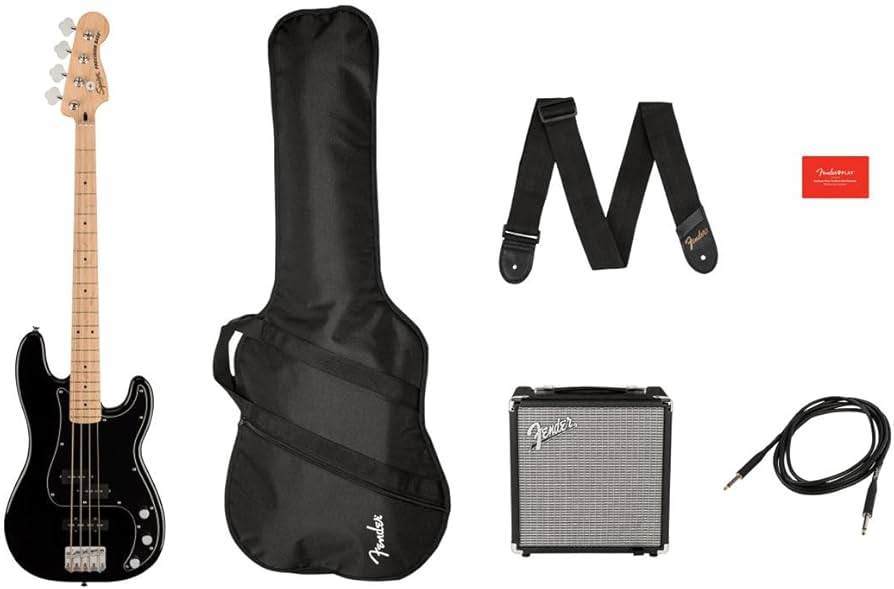 Amazon.com: Squier Affinity Series Precision Bass Pack, Black