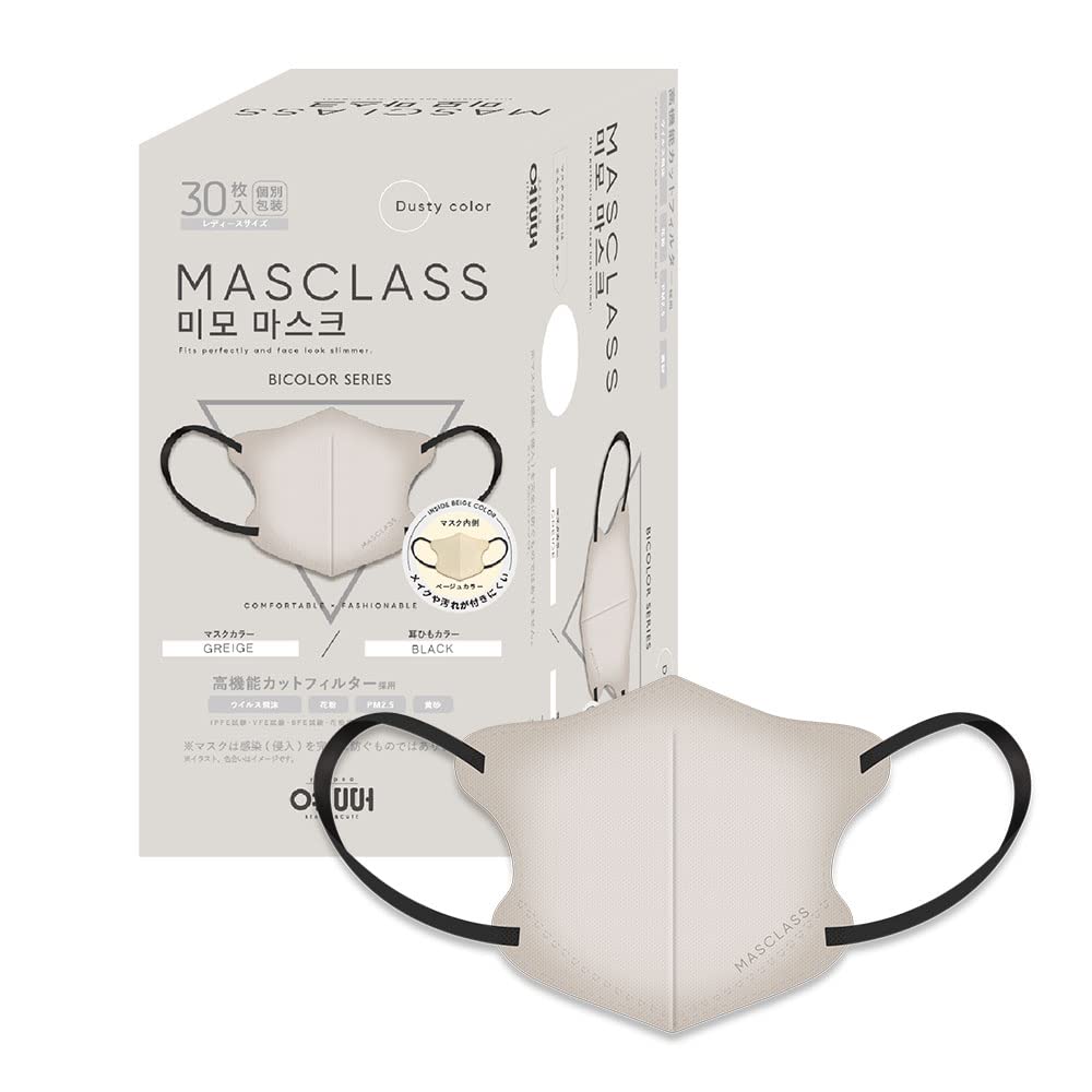 Amazon.co.jp: [MASCLASS] マスク 3Dマスク 30枚入り バイカラー