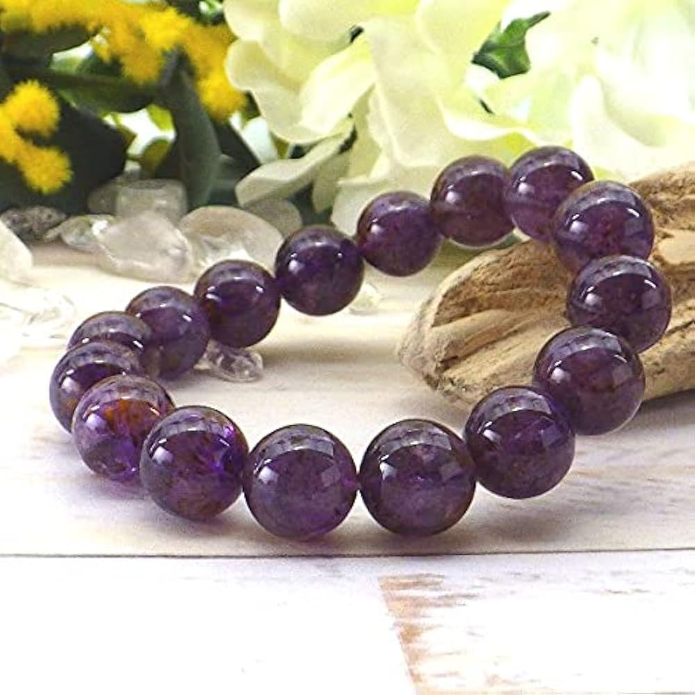 Amazon | AA級 カコクセナイト in アメジスト ブレスレット13mm (SS
