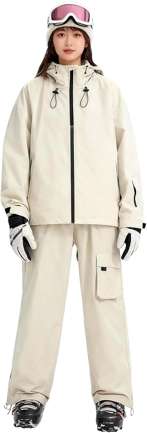 AiMike スノーボードウェア セットアップ S ベージュ AiMike] スキー