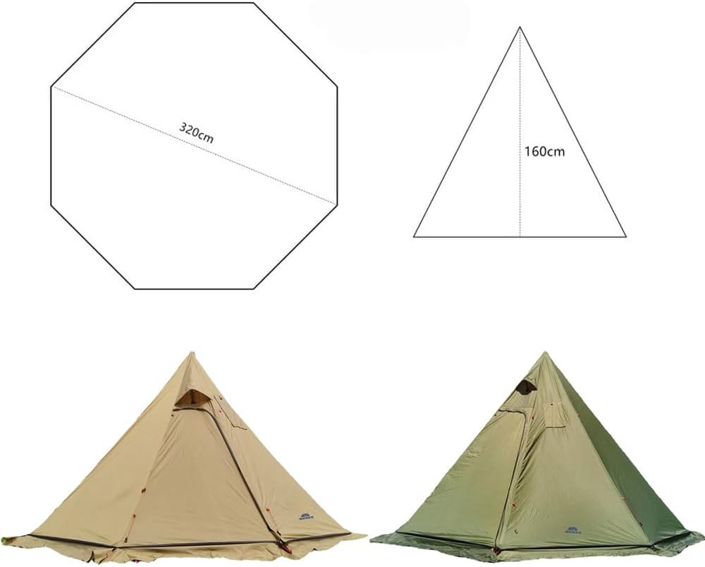 Amazon.co.jp: Kadahis ワンポールテント 2-3人用 超軽量 スノー