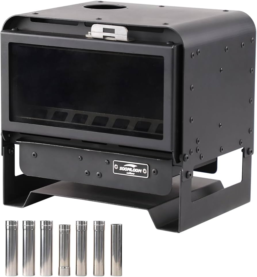 Amazon.co.jp: Soomloom薪ストーブKAKA真っ黒キャンプ暖炉ファイヤー