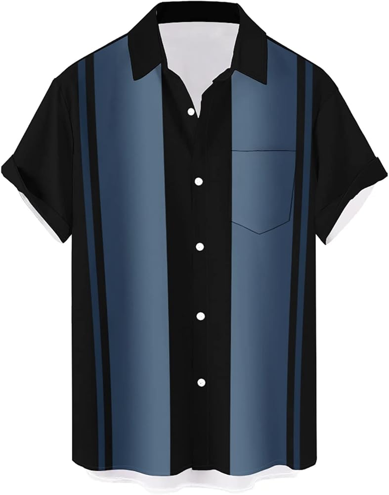 Amazon.com: QIVICIMA Men's Big Size Retro Bowling Shirts 50s