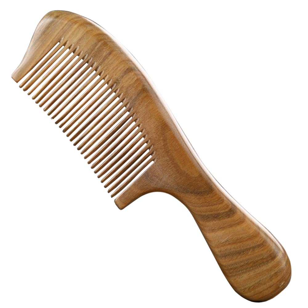 Amazon | 1個セット 木製櫛 天然 緑檀木の材料 木製 艶髪ブラシ 静電気