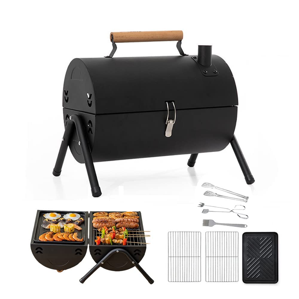 Amazon | Fengzel Outdoor 蓋付きバレル式 卓上バーベキューコンロ