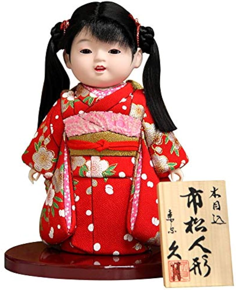 Amazon | 雛人形 久月 ひな人形 木目込人形飾り 市松人形 おさげ h083