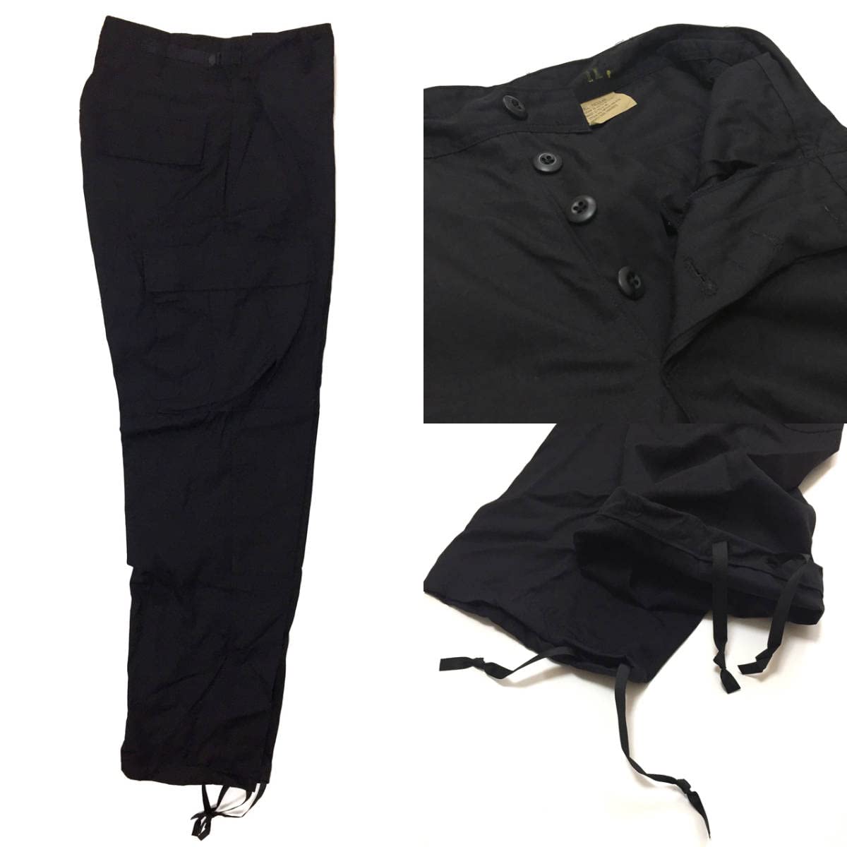Amazon | 米軍実物97年デッドストックBDUカーゴ パンツ黒ブラックXS-S