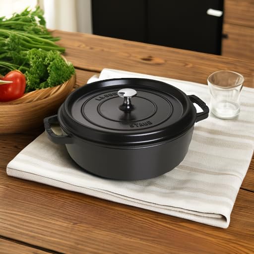 Amazon.co.jp: Staub シャローラウンドココット 28cm ブラック 1112825