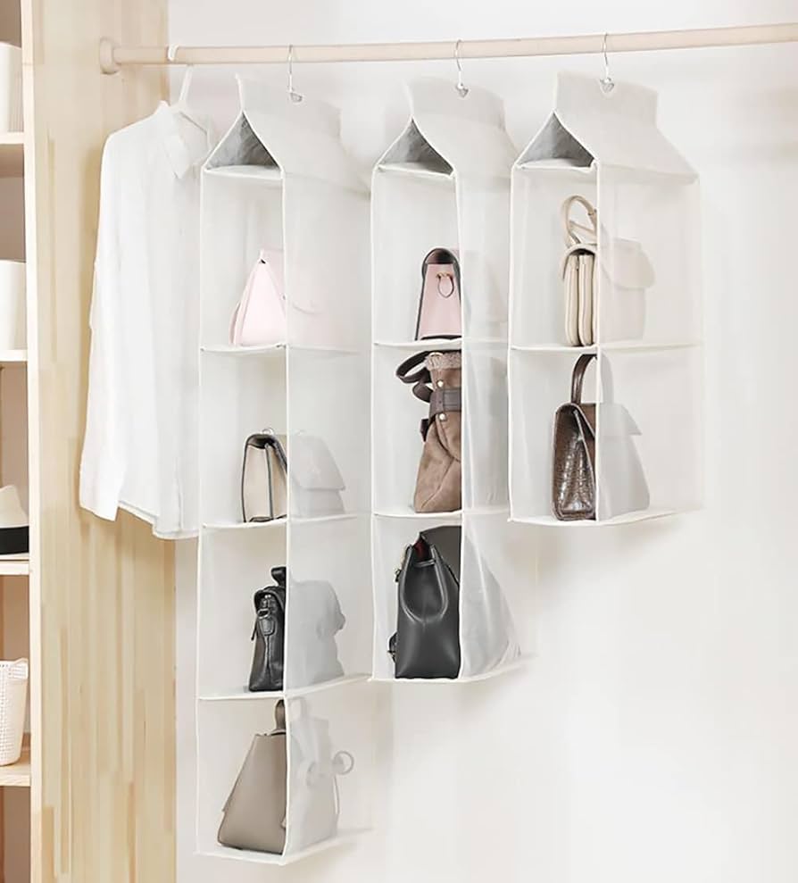 Amazon｜Hongmeru 吊り下げ収納 折りたたみ バッグ収納ラック バッグ
