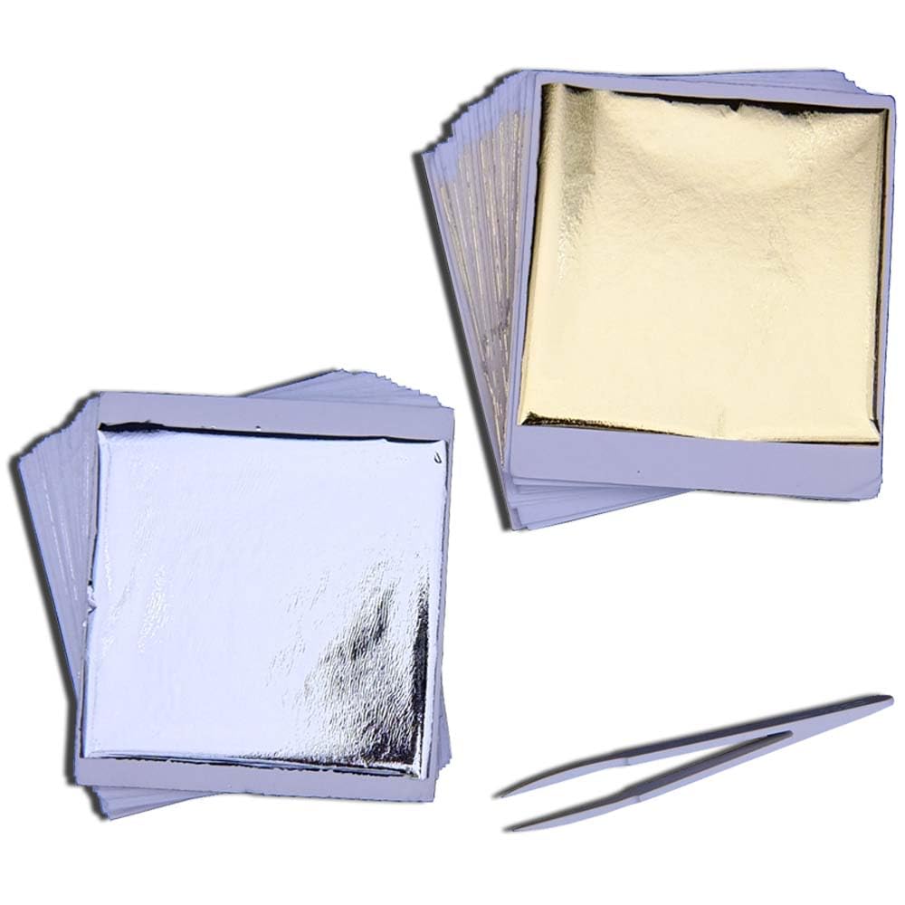 Amazon | Paizizi 箔シートセット 金箔·銀箔 200枚 8*8cm フェイク