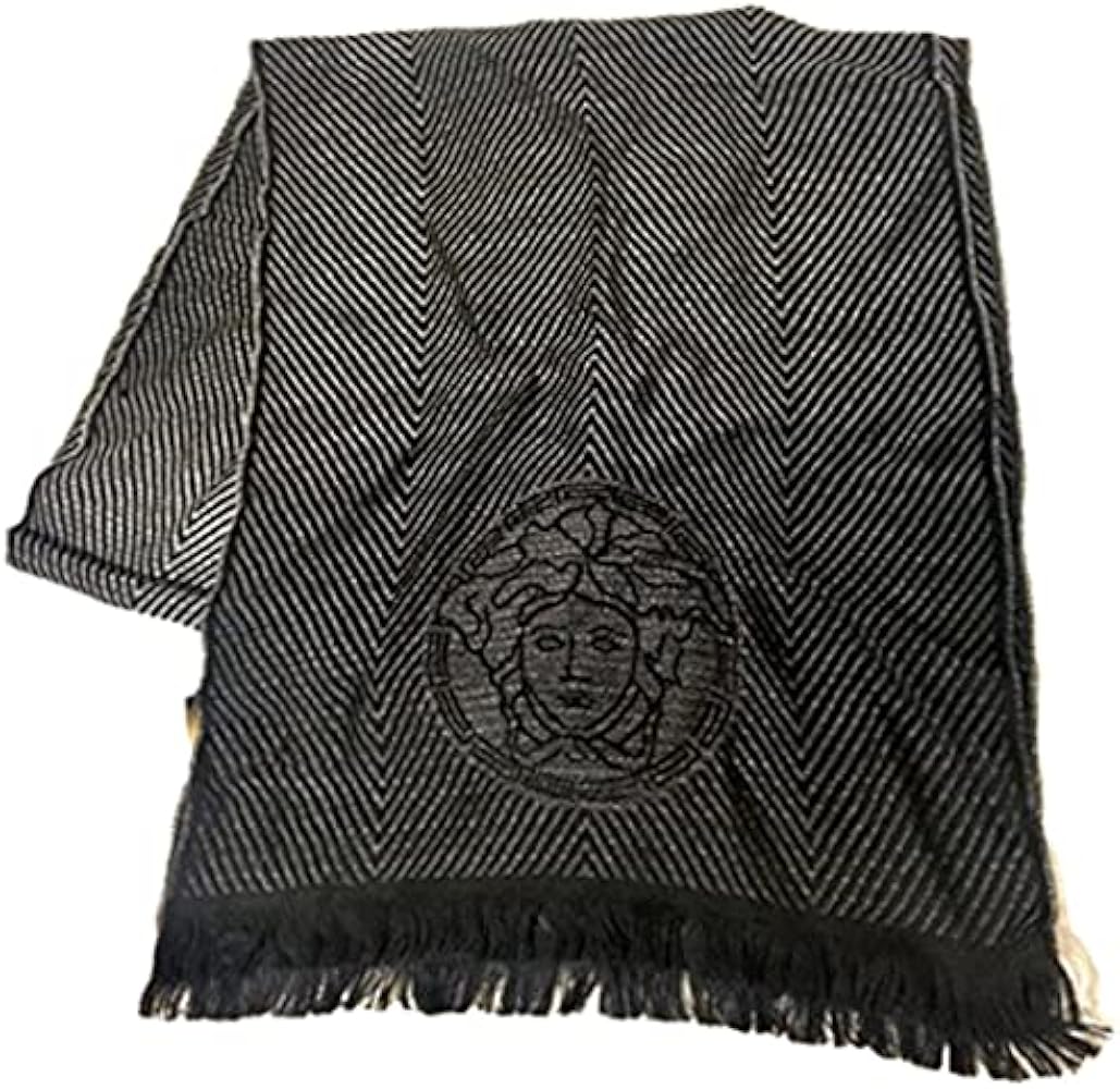 Amazon | ヴェルサーチ マフラー ブラック 定価27000円 メンズ ウール