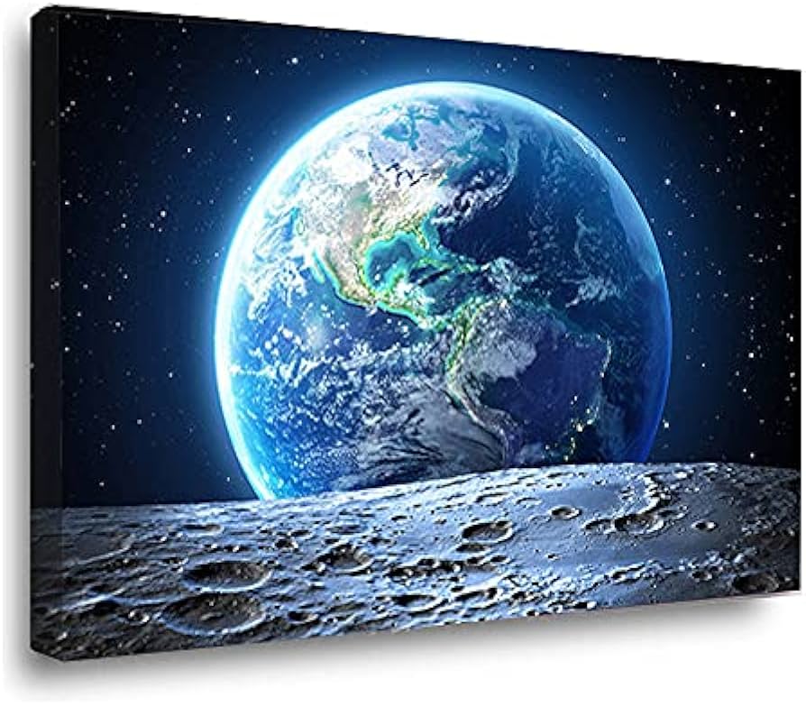 Amazon.co.jp: キャンバスの写真 地球ポスターキャンバスウォール