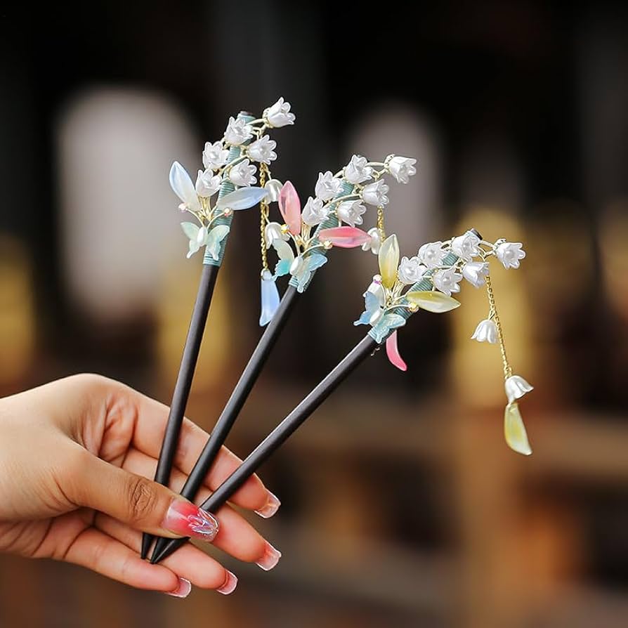 Amazon.co.jp: かんざし スズランの花 鈴蘭花 髪飾り 振袖用かんざし一