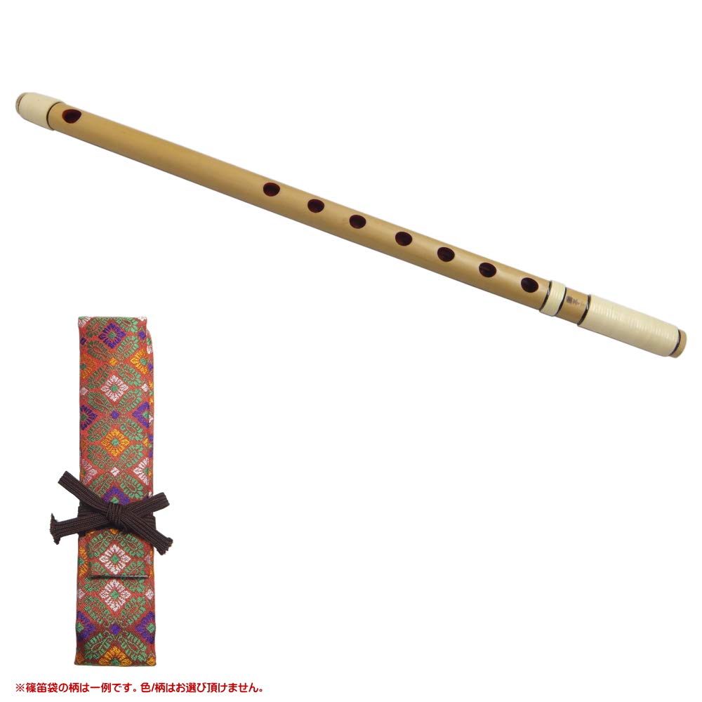 Amazon.co.jp: 紫山 篠笛 獅子田 籐両巻 内部赤塗 7穴 7本調子 篠笛袋