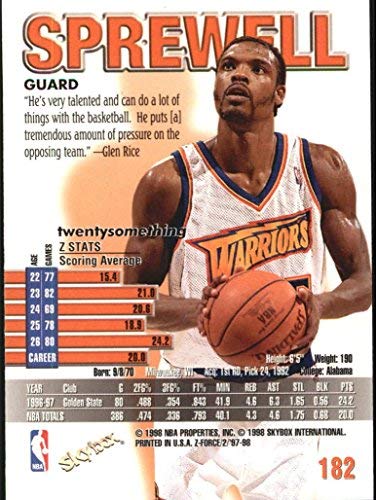 Amazon.com: 1997-98 Z-Force #182 Latrell Sprewell NBA Basketball