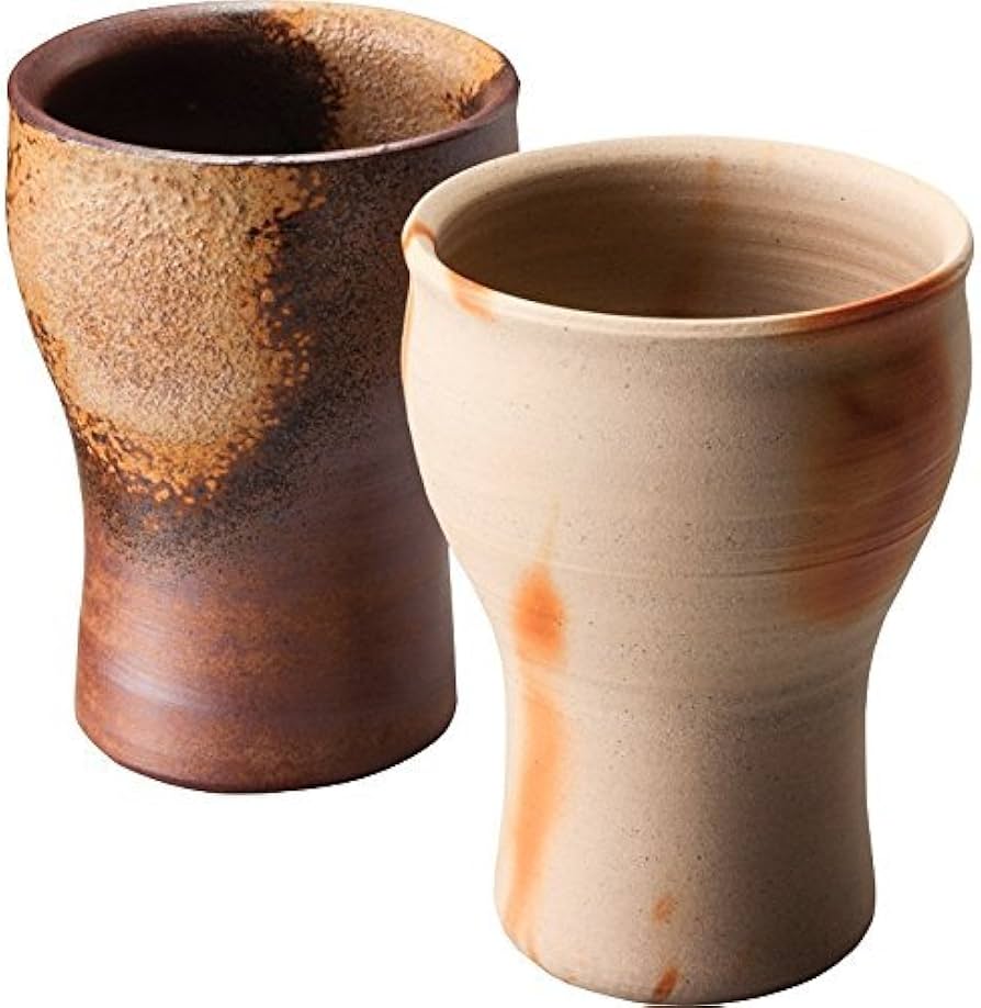 Amazon｜伝統工芸士 猪俣氏作 備前焼 フリーカップペア 6872
