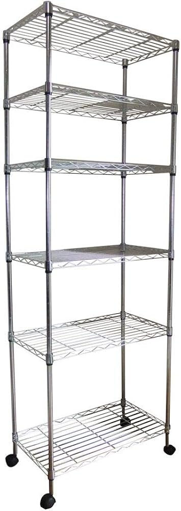 Amazon｜スチールラック 6段 幅60 奥行き35 高さ180cm キャスター付き