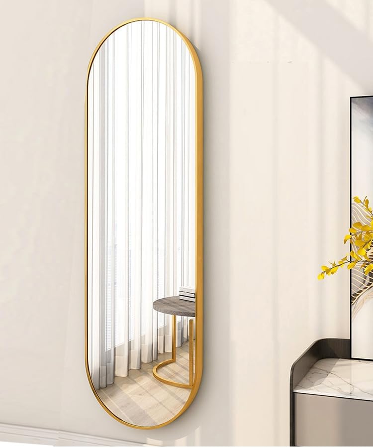 Amazon.co.jp: 鏡 全身 姿見鏡 全身鏡 楕円型 玄関かがみ 壁掛け